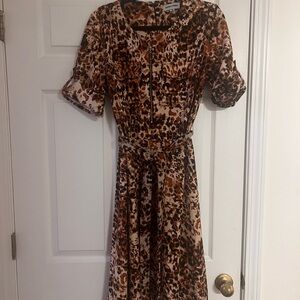 Shelby & Palmer Animal Print Long Sleeve Dress